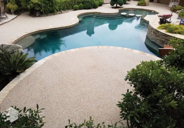 Softroc rubber pool deck installation
