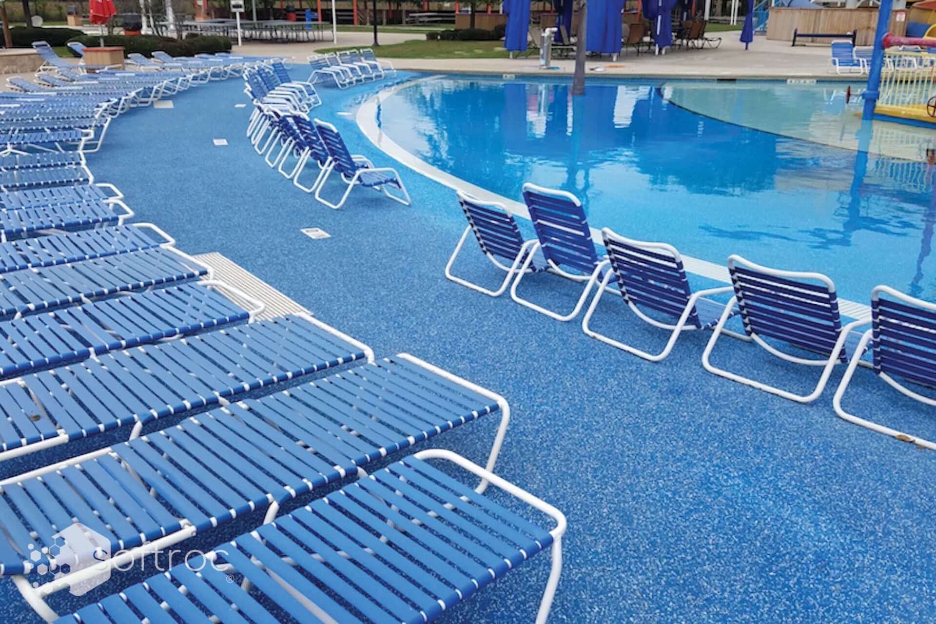 Softroc rubber surfacing on a splash pad