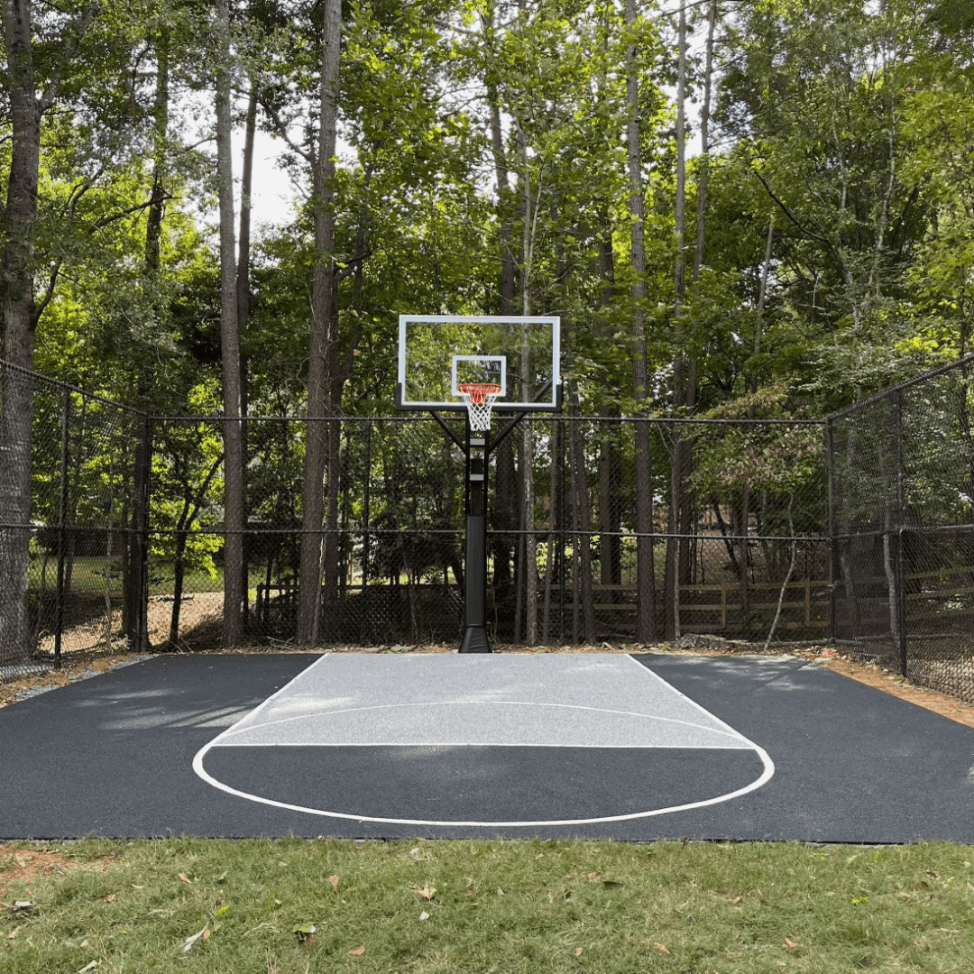 Basketball court rubber surfacing