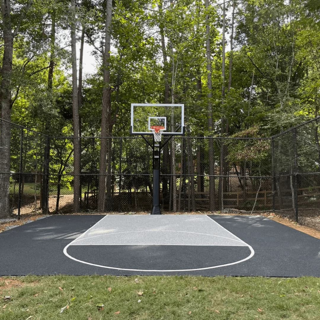 Softroc residential basketball court installation