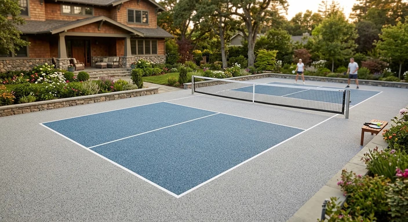 Softroc residential pickleball court installation